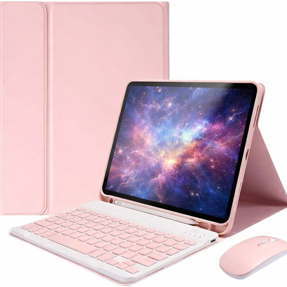 Keyboard & Mouse Case for Galaxy Tab S10+ / S9 FE+ / S9+ 12.4" – Pink